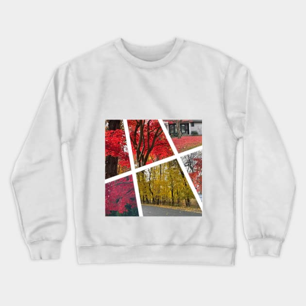 Fall Foliage Collage Crewneck Sweatshirt by Barschall